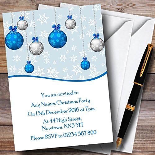 Пощенска картичка Zoo Blue с висящи украшения и Снежинками, персонализирана за Коледа/Нова година / Почивка.