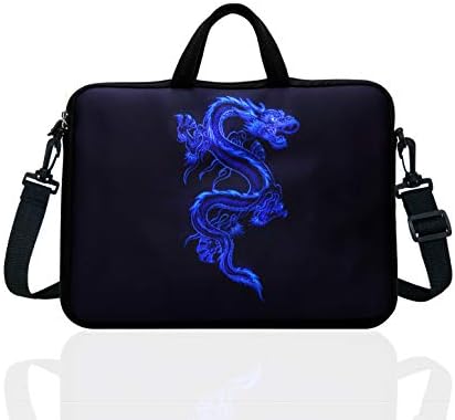 14-Инчовата Чанта за лаптоп за През рамо С дръжка за нетбук 13 дисплей 13,3 14 14,1 Macbook Air Pro (Blue Dragon)