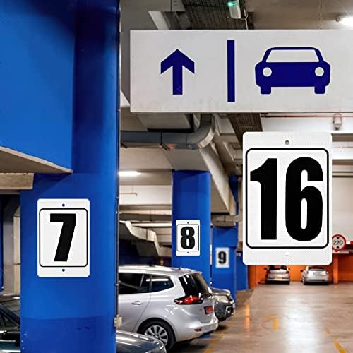 Отразяваща знак с номер паркиране с размери 8 x 12 см, Алуминиев знак с Номер на бордюра, Защитени от атмосферни влияния и Устойчив на избледняване Знак от алуминий с ?