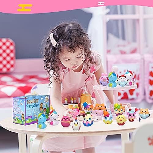 POKONBOY 30 Опаковки Kawaii Squishies Меки Играчки, Животни Squishies Сладки Понички с Единорогом, Бавно Издигащи се, С Кремообразен Аромат, Правят стрес, Набор от Squishies за Партита, Д?