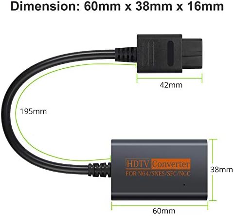 Кабел CAMWAY HDMI за конзолата N64/SNES, адаптер-конвертор N64 в HDMI за HDTV, поддръжка на 720P Plug and Play Външен източник на захранване не се изисква