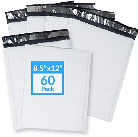 Рели. Пузырьковые пощенски кутии 8,5x12 инча | 60 опаковки - на Едро | Произведено в САЩ | Бели, вана В пликове / Пакети с подплата за пощенски пратки | Самозаклеивающиеся, ?