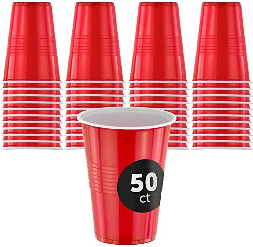 DecorRack 50 Пластмасови Чашки за партита, 9 мл за Еднократна употреба -БЕЗ Бисфенол А в Пластмасови Чашки за рожден Ден, Чаши за напитки, Синьо (от 50 опаковки)