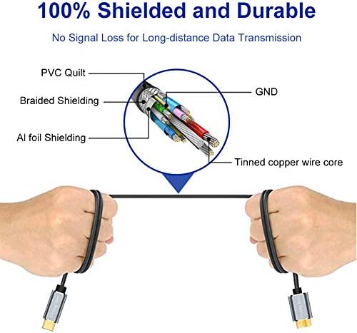 USB кабел C-Micro B с дължина 3 метра, кабел за твърд диск Type C-Micro B, който е съвместим с външни твърди дискове на Toshiba, Seagate, WD, Galaxy S8 /S9 / S10 и т.н. (3 ft / 1 м)