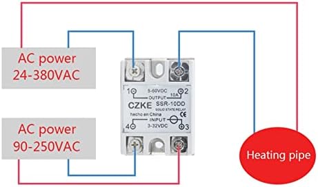 Твердотельное реле SJSW SSR 10DD 25DD 40DD Управление на постоянен ток DC Бял корпус Монофазен без пластмасови капачки 3-32 vdc Вход за постоянен ток 5-60 В Размер на: SSR-10DD)