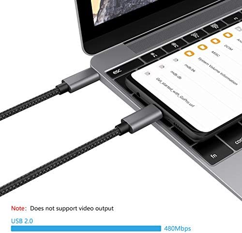 Кабел nonda USB-C-USB-C с мощност 100 W, Найлонов кабел в оплетке C USB кабел, кабел за бързо зареждане, който е Съвместим с лаптопи MacBook Pro 2020/2019, iPad Pro 2020/2019, Samsung Galaxy S21, Dell XPS 13/15 и Type-C