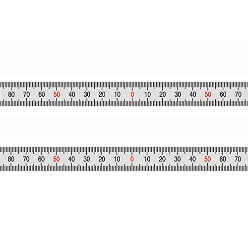 2 ЕЛЕМЕНТА Самозалепващи ленти за Измерване на Лентата от Алуминиева Сплав, Лепкава Линия, Линия за Верстака, Считываемая от Средата към Двете Страни, Ширина 10 мм 50-0