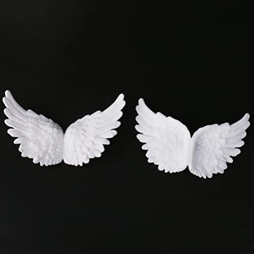 Мини Малки Крила на Ангел, за да Бродирани Бели 3D Крилата Ленти Апликация за Облекло DIY Crafts Комплект от 12