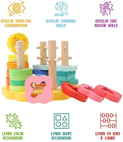 Дървена играчка-Сортер Boxiki Kids Монтесори - Развива Умения сметки, разпознаване на форми и цветове при деца над 18 месеца