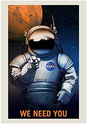 Плакат Wee Blue главен оперативен директор на НАСА С ОБЯВЯВАНЕТО НА КОСМИЧЕСКАТА РАБОТА, В КОЯТО ВИЕ сте НИ НУЖНИ, 12x16 ПЕЧАТ F12X11822