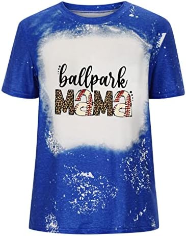 Бейзболна Риза за мама, Дамски Ризи за Деня на Майката, Бяла Тениска, Тениска Със Забавна Писмото Принтом, Лятна Блуза С Къс Ръкав, Потници