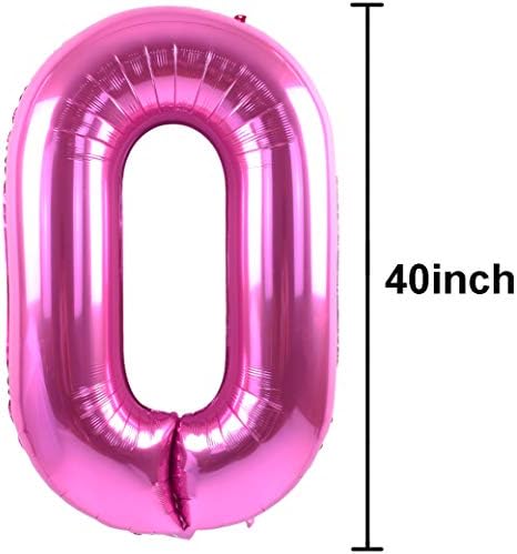 TONIFUL 40-Инчови Розови Балони с Големи Цифри 0-9, 3-Цифрен Гелиевые Балони, Балони Майларовые Балони с Големи Цифри за Парти по Случай Рожден Ден, Декорация