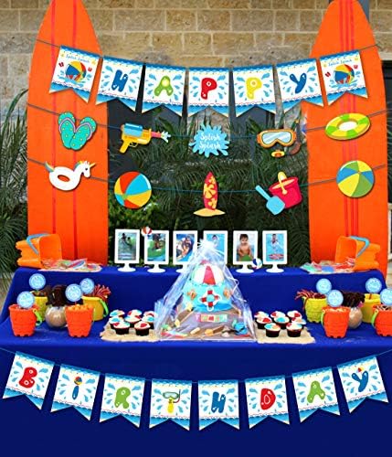 Басейн честит Рожден Ден Банер Басейн Вечерни Венец за Деца, Възрастни Плажна Топка Рожден Ден на Летния Басейн Вечерни Украса за Доставка