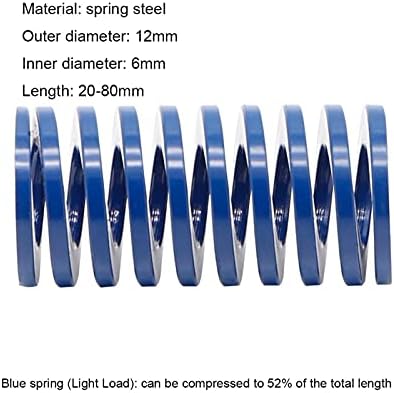 Система за компресия подходящи за повечето ремонтни работи I Blu-ray Press Пружина за компресиране на Прес-форми на Пружина прес-форми Външен диаметър 12 mm X вътрешен диаметър 6 мм X дължина 20-80 мм (дължина: 12x6x25