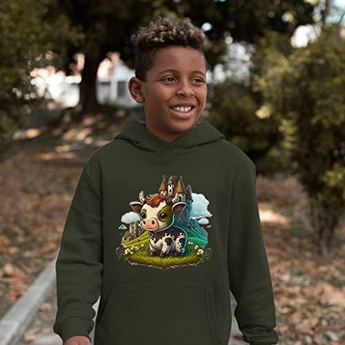 Детска hoody с качулка от порести руно с чудесни животни - Детски Hoody с принтом крави - Тема hoody с качулка за деца