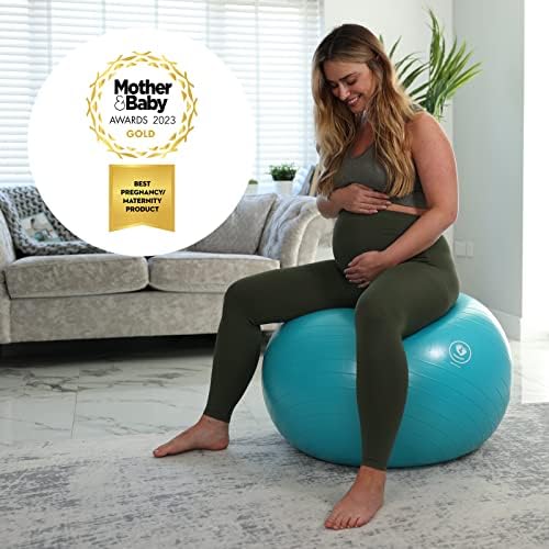 Топка за раждане BABYGO - Стабилност на йога по време на бременността, защита от разкъсвания и Набор от книги, Предназначени за упражнения в триместър, за бременни, физ?