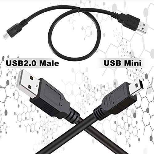 Кабел за зареждане SaiTech IT 10 Pack от USB 2.0 A до Mini 5 pin B за външни твърди дискове / Фотоапарат / картридера / MP3 плейър-Черно -35 см (1 фут)