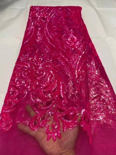 Лейси плат Liocraft в нигерия стил, африканска лейси плат, жълто златни дантели, с пайети, френска лейси плат за шиене - 5 ярда завързана кърпа за младоженци, цвят сватбена рокля 5473