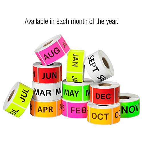 Етикети Tape Logic® Месеци на годината, август, 3 x 6, флуоресцентно розово, 500 / ролка