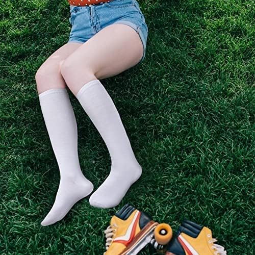 Senker Модни Дамски 4 Двойки от Ежедневните Едноцветни Трикотажни Чорапи до коляното