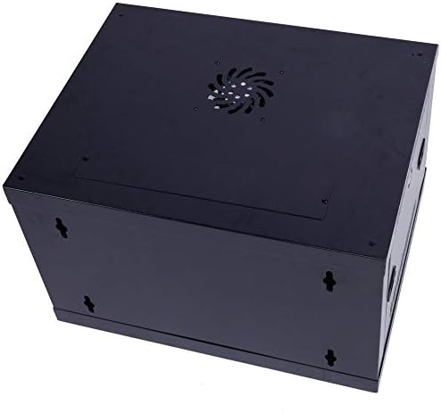 Мрежов шкаф.Ютия с охлаждащ вентилатор 6U Черен цвят, Предназначена за настаняване на Мрежови Аксесоари Рутери Оптични Оптични модеми