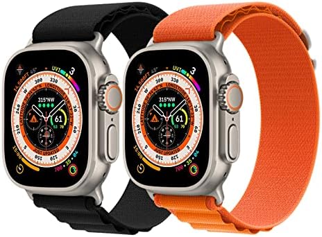 Alpine Loop е Съвместим с каишка на Apple Watch 49 мм 45 мм 44 мм 42 мм 41 мм 40 мм, 38 мм, спортен Регулируема каишка Solo Loop с титанов катарама за Apple Watch Ultra iWatch Series 8 7 6 5 4 3 2 1 SE 2 Pack