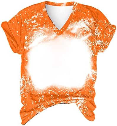 Дамски Модни Блузи С принтом под формата на тай-боя, Блузи с V-образно деколте и Къс Ръкав, Ежедневни Тениска Свободно, Намаляване, Летни ризи 2023