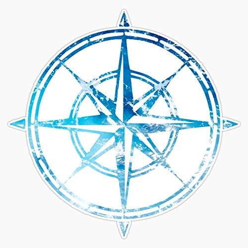 R3S Compass Дизайн на Океанските вълни Стикер на Бронята Vinyl Стикер 5 инча, R3-OCEAN-STICKERS-022