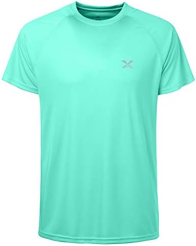 Мъжки бързо съхнещи Ризи с Къс ръкав За спорт На Открито, Тениски За Джогинг UPF 50 + Soft Touch