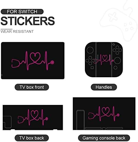 Сърцебиене медицински Сестри Етикети Защитно Фолио, Стикер Персонални Стикер с Пълна Обвивка е Съвместима с Nintendo Switch