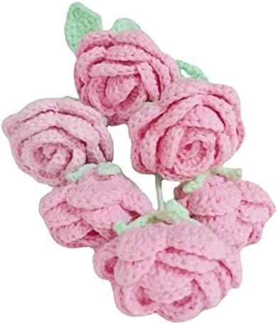 WYWWDXF Букет от Рози, ръчно изработени Вълнени Цвете Роза за Плетене на една Кука Роза, Ръчно изработени Готовият Продукт