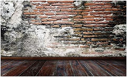 Керамични Държач за четка за зъби Ambesonne в Селски стил, Картината на стената с Потертым изглед, проектиране на сгради с дървени подове, Декоративни Универсален Плот за баня, 4,5 Х 2,7, Черно-Бял с канела