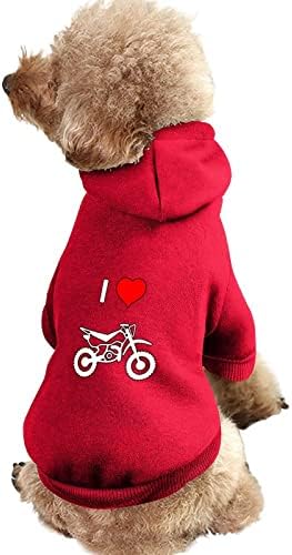 Аз обичам Дрехи за кучета за Мотокрос, Зимни Блузи за домашни Любимци, Меки и Топли Блузи за Малки до Средни Кучета