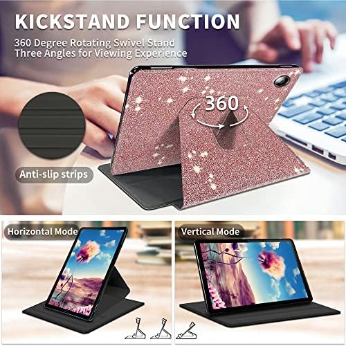 Калъф за Samsung Galaxy Tab A8 10.5 инча 2022 2023, дизайн от розово Злато, Въртяща се на 360 Градуса Завъртане на поставка, JYCUHTCL за Galaxy Tab A8, калъф за таблет с автоматично събуждане, Ко
