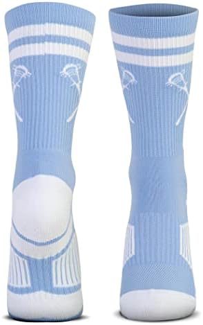 Плетени Чорапи до средата на прасците за лакросса ChalkTalkSPORTS | Скръстени Пръчки в ретро стил | Различни цветове и размери