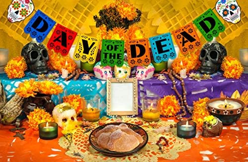 Funnlot Ден на мъртвите Бижута НЕ са НЕОБХОДИМИ САМ Банер Dia De Los Muertos Ден на мъртвите Банер Ден на мъртвите Украса за парти Ден на мъртвите Декор