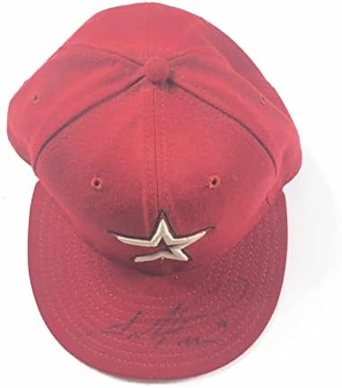 Шапка с автограф на Хънтър Пенса PSA / DNA Houston Astros С Автограф на Гиганти - Шапки С автограф