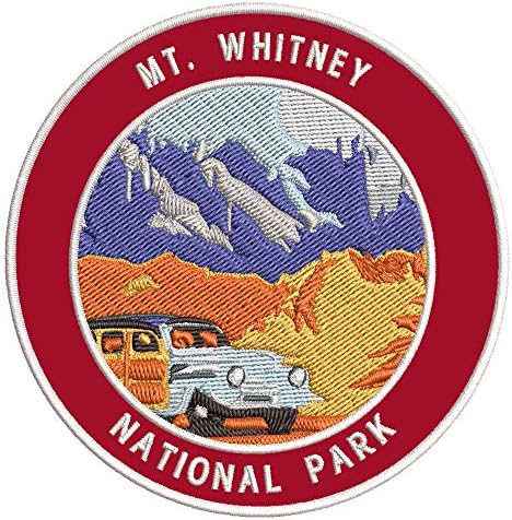 Национален парк Mount Whitney Бродирана Нашивка Премиум-клас, накладываемый желязо или Пришиваемый Декоративен Значка, Емблема, Спомен за отдих, Почивка, Къмпинг оборудване, Апликации за дрехи, Дивата природа, Разгледайте