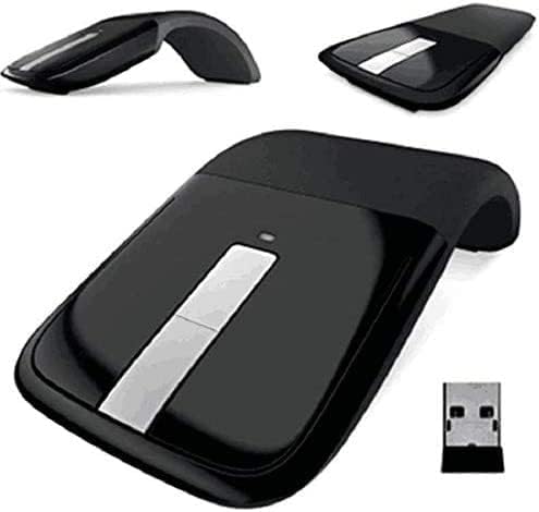 WUDEMWWFE Безжична Електродъгово Touchpad Мишка Сгъваема Преносима Компютърна Мишка с USB приемник 2,4 G Тънки Оптични Сгъваема Мишка за преносими КОМПЮТРИ с Windows - 2.4 G Wireless Black