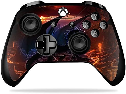 Кожата MightySkins, съвместим с контролера на Microsoft Xbox One X - Angry Dragon | Защитно, здрава и уникална vinyl стикер-опаковка | Лесно се нанася, се отстранява и обръща стил | Произведено в САЩ