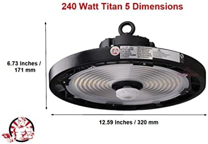 Висококачествено высоковольтное 277-480 В - 240 W Титан 5 Series е с датчик за движение LED High Bay НЛО Светлина - 35 300 Лумена - Выбираемая мощност - от 5000 ДО - DLC Premium 5.1 Сертифициран High Bay LED