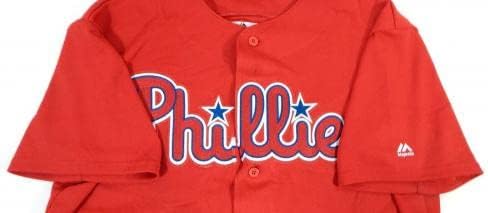 Philadelphia Phillies Gift Ngoepe 61 Използвана В играта Червена Риза Ext ST BP L 813 - Използваните В играта Тениски MLB