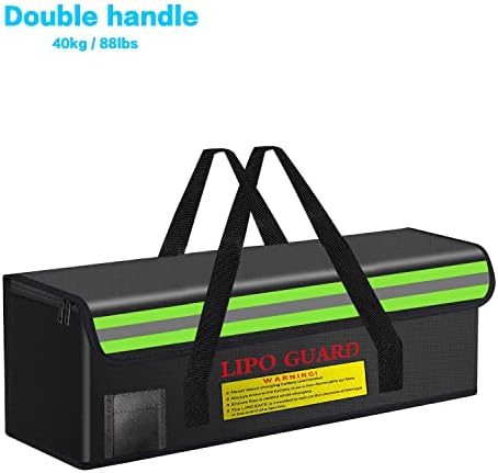 CNDHDOK 16,54 X5.51 X5.1 Безопасна чанта за батерията Ebike Lipo Чанта за зареждане на батерията с Голям Капацитет за съхранение на батерията Ebike Lipo кабел за зареждане Транспорт, Домашен офис, Пътуване, Липо Безопасна