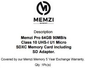 MEMZI PRO 64 GB 90 MB/s. Карта памет от клас 10, Micro SDXC с USB баркод за мобилни телефони LG G7 One X Пауър 3, G5, Stylo +, Stylo 3 Plus, X Power 2, V30 ThinQ, V30S ThinQ, K11, Q7, Phoenix Plus