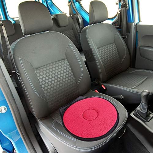 Възглавница за автомобилни седалки Wakauto с въртяща се на 360 ° диск Автомобили въртяща се въздушна възглавница за седалката лесно се пренася, е подходящ за автомобилни аксесоари Червен цвят