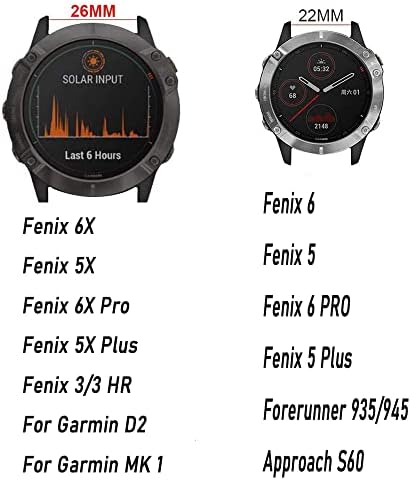 DJDLFA 26-22 мм Силикон быстросъемный каишка за часовник Garmin Fenix 7 7X6 6X Pro 5X5 Plus 3 HR MK2 Easyfit смарт часовник на китката Correa (Цвят: N размер: 26 мм за Fenix 5x5xplus)