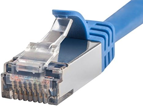 Пач-кабел Monoprice 113657 Cat7 Ethernet - 2 крака - Син | Flexboot RJ-45 Блокирани 600 Mhz-S/FTP CMX Чисто гола носа и горната част Меден проводник 26AWG - Entegrade Series