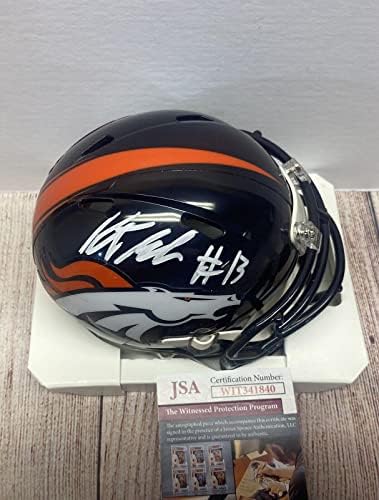 Denver Broncos Кей Джей Хамлер подписа договор с Speed Mini Helmet2 Jsa Coa!!! - Каски NFL с автограф