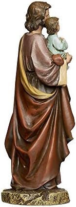 Статуетка на Св. Йосиф и Бебето Исус на Римската студиото на Джозеф, Колекция от епохата на Възраждането, 10 H, Смола и камък, Религиозен подарък, Декорация, Колекция, Здрав, Издръжлив