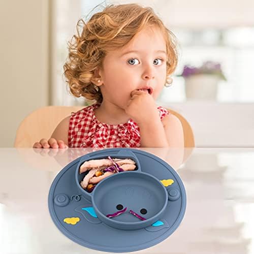 Силиконова поставка за организирана чинии за хранене на бебета - Преносим Нескользящая Издънка за хранене на деца за бебета и малки деца, Не съдържа BPA, Детска С чиния, Може да се мие в микровълнова фурна и съдомиялна
